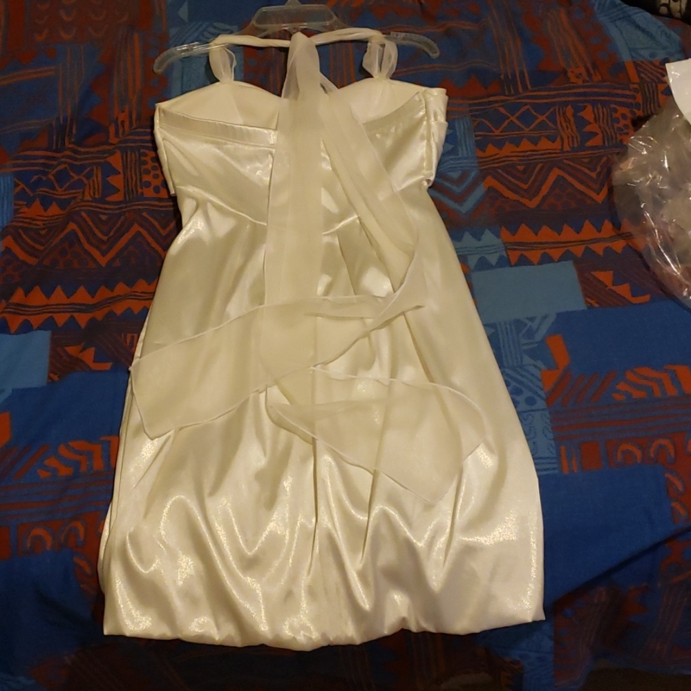Cream Dress w/Gold Flakes